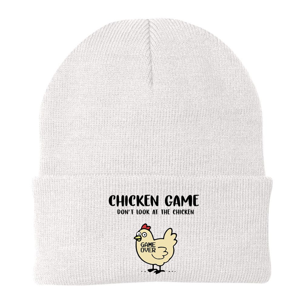 Chicken Game Dont Look At The Chicken Funny Beanie