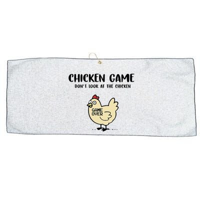 Chicken Game Dont Look At The Chicken Funny Large Microfiber Waffle Golf Towel