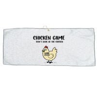 Chicken Game Dont Look At The Chicken Funny Large Microfiber Waffle Golf Towel
