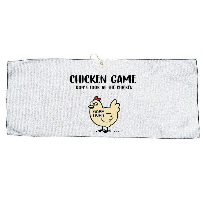 Chicken Game Dont Look At The Chicken Funny Large Microfiber Waffle Golf Towel
