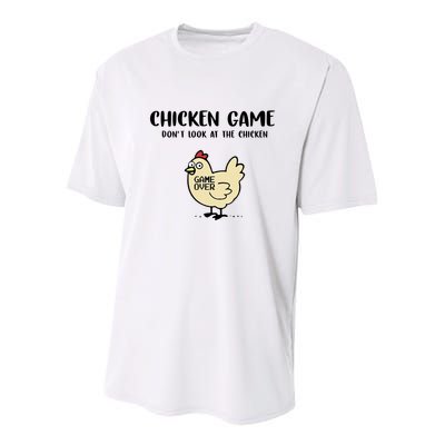 Chicken Game Dont Look At The Chicken Funny Youth Performance Sprint T-Shirt