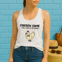 Chicken Game Dont Look At The Chicken Funny Womens Tank Top