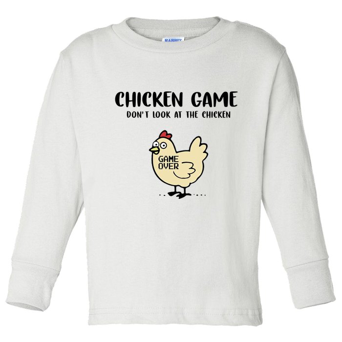 Chicken Game Dont Look At The Chicken Funny Toddler Long Sleeve Shirt