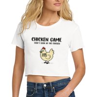 Chicken Game Dont Look At The Chicken Funny Crop Top