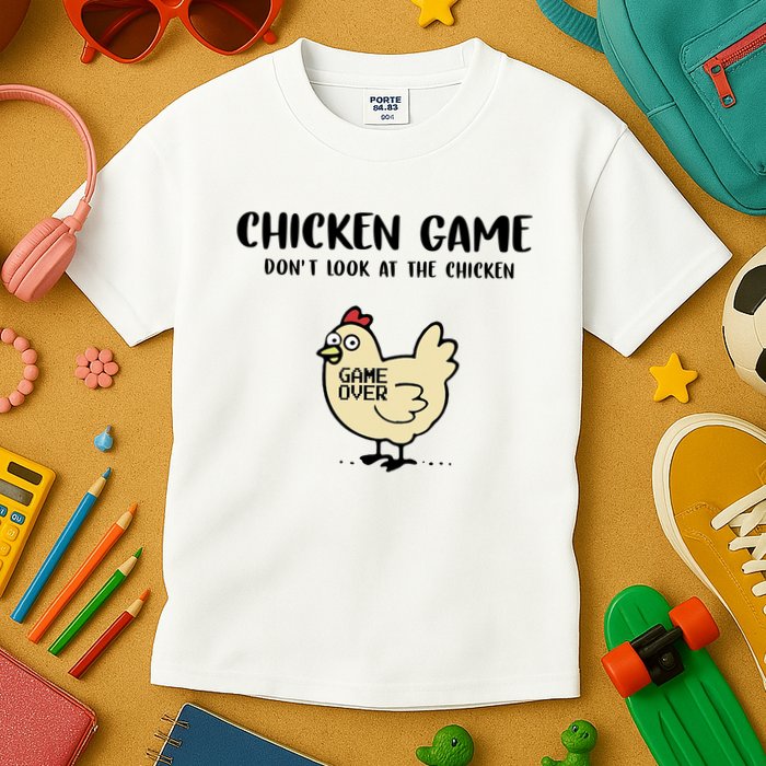 Chicken Game Dont Look At The Chicken Funny Kids T-Shirt