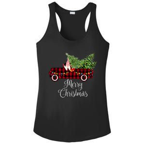 Christmas Gnome Driving Red Buffalo Plaid Christmas Truck Great Gift Ladies PosiCharge Competitor Racerback Tank