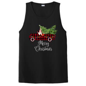 Christmas Gnome Driving Red Buffalo Plaid Christmas Truck Great Gift PosiCharge Competitor Tank