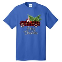 Christmas Gnome Driving Red Buffalo Plaid Christmas Truck Great Gift Tall T-Shirt