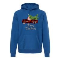 Christmas Gnome Driving Red Buffalo Plaid Christmas Truck Great Gift Premium Hoodie