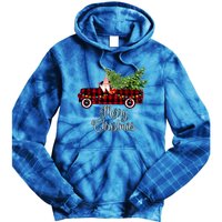 Christmas Gnome Driving Red Buffalo Plaid Christmas Truck Great Gift Tie Dye Hoodie