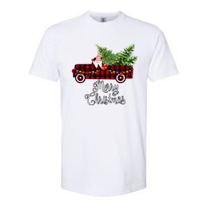 Christmas Gnome Driving Red Buffalo Plaid Christmas Truck Great Gift Softstyle CVC T-Shirt