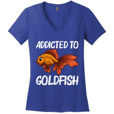 Cute Goldfish Design Pet Fish Goldfish Lover Gift Women's V-Neck T-Shirt