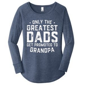 Cute Greatest Dads Get Promoted To Grandpa Fathers Day Women's Perfect Tri Tunic Long Sleeve Shirt