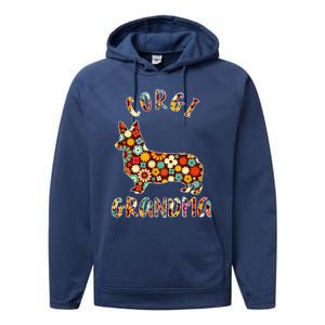 Corgi Grandma Dog Grandma Funny Corgi Owner Performance Fleece Hoodie