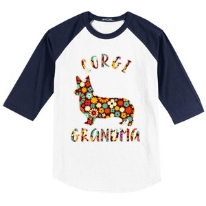 Corgi Grandma Dog Grandma Funny Corgi Owner Baseball Sleeve Shirt