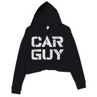 Car Guy Distressed Crop Fleece Hoodie