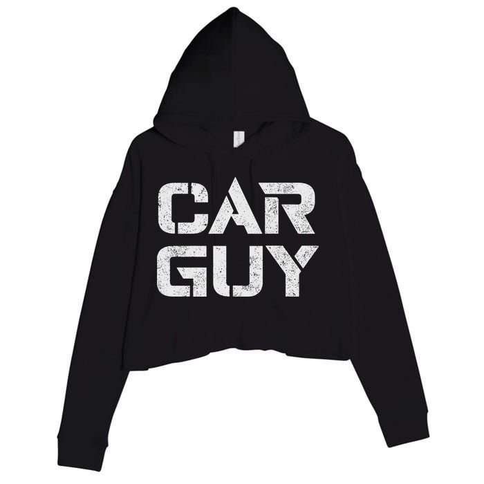 Car Guy Distressed Crop Fleece Hoodie