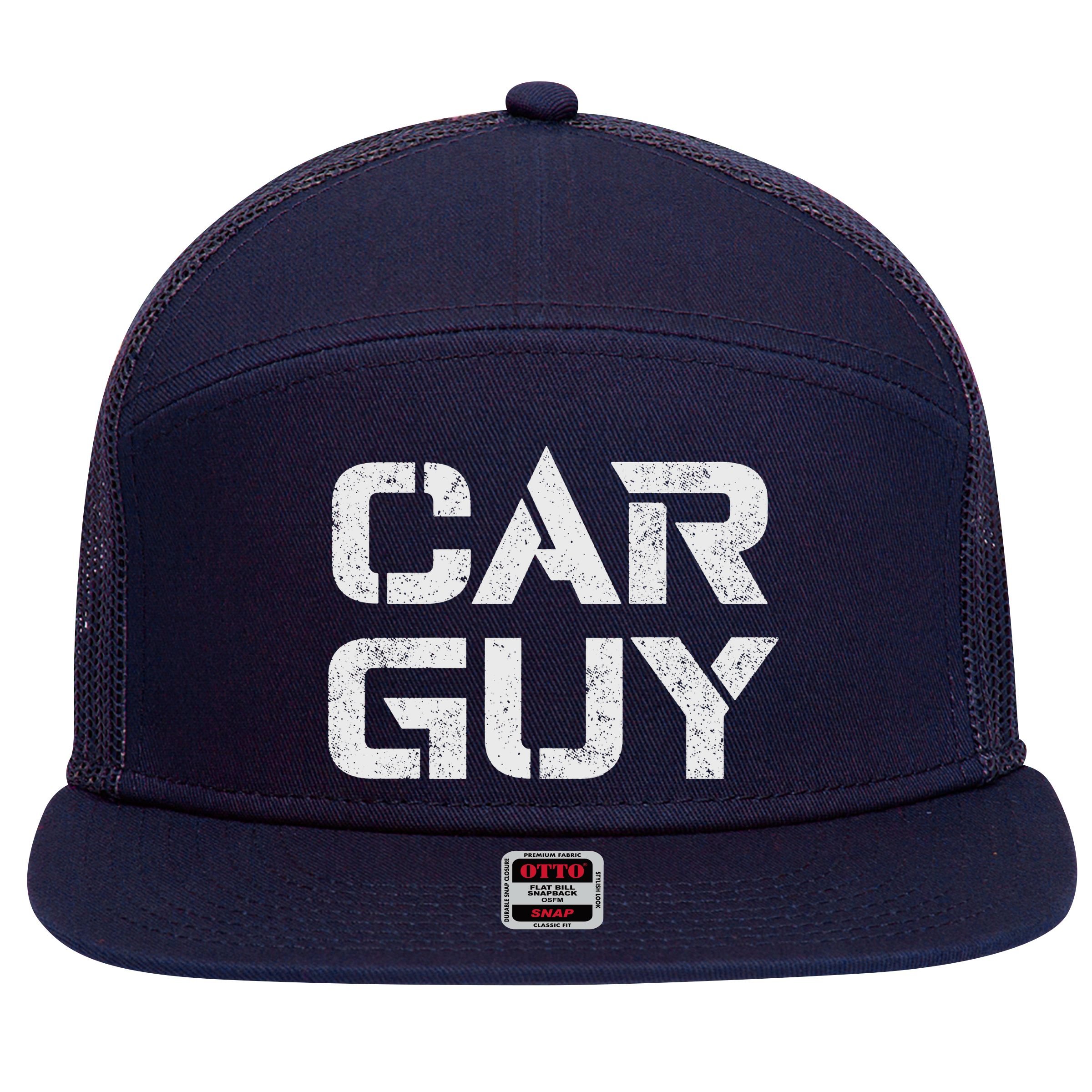 Car Guy Distressed 7 Panel Mesh Trucker Snapback Hat