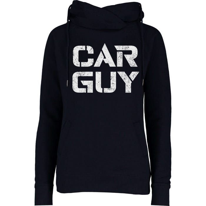 Car Guy Distressed Womens Funnel Neck Pullover Hood