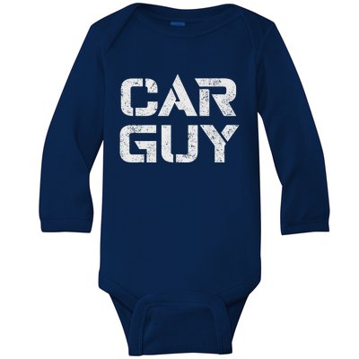 Car Guy Distressed Baby Long Sleeve Bodysuit