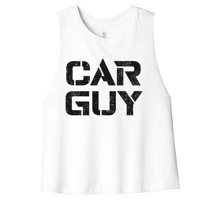 Car Guy Distressed Women's Racerback Cropped Tank