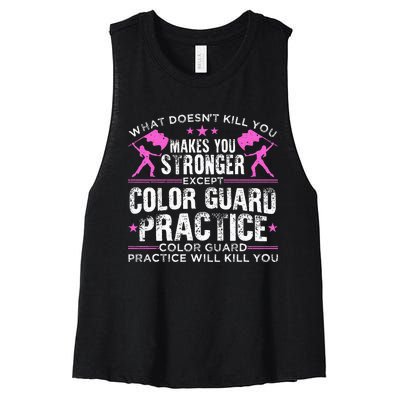 Color Guard Design For Men Women Winter Guard Marching Band Women's Racerback Cropped Tank