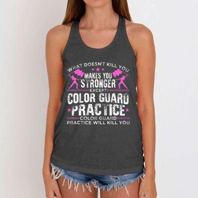 Color Guard Design For Men Women Winter Guard Marching Band Women's Knotted Racerback Tank