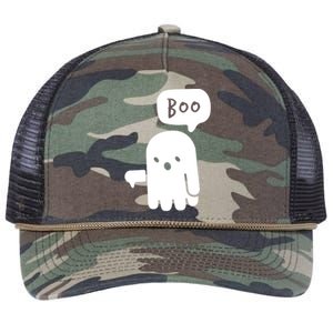 Cute Ghost Dislike Ghost Boo Spooky Fans Halloween Season Gift Retro Rope Trucker Hat Cap