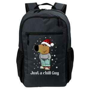 Chill Guy Dog With Christmas Hat Funny Chill Guy Meme Daily Commute Backpack