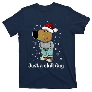 Chill Guy Dog With Christmas Hat Funny Chill Guy Meme T-Shirt