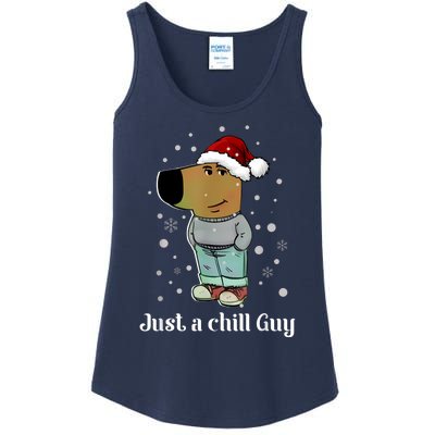 Chill Guy Dog With Christmas Hat Funny Chill Guy Meme Ladies Essential Tank