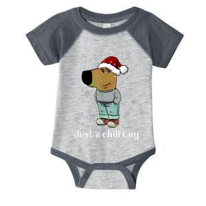 Chill Guy Dog With Christmas Hat Funny Chill Guy Meme Infant Baby Jersey Bodysuit