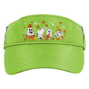 Cute Ghost Drinking Coffee Halloween Fall Ghost Book Reading Adult Drive Performance Visor