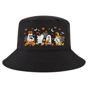 Cute Ghost Drinking Coffee Halloween Fall Ghost Book Reading Cool Comfort Performance Bucket Hat