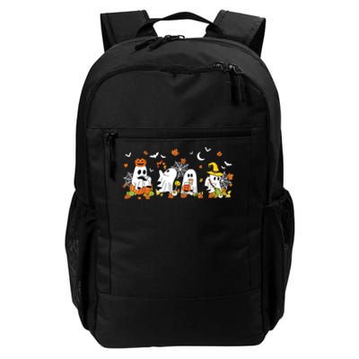 Cute Ghost Drinking Coffee Halloween Fall Ghost Book Reading Daily Commute Backpack