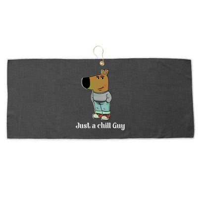 Chill Guy Dog Funny Chill Guy Meme Large Microfiber Waffle Golf Towel