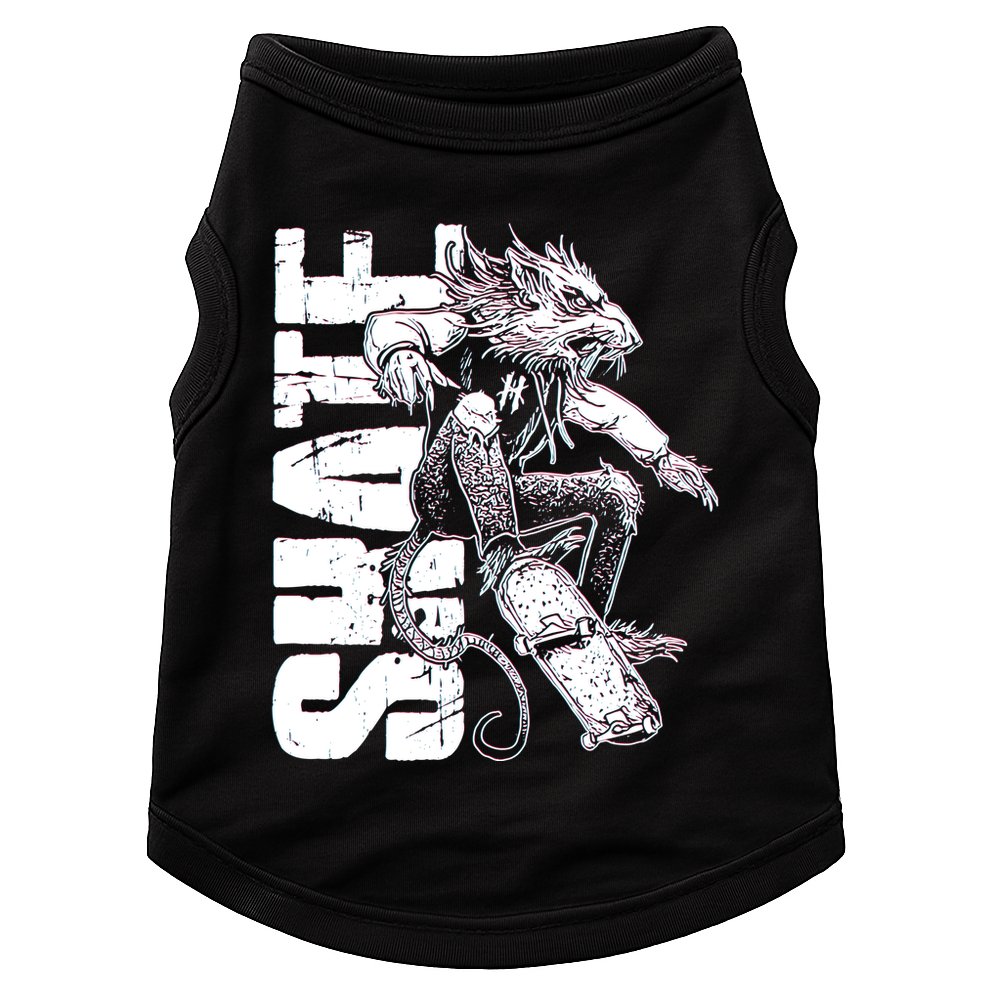 Cool Grunge Distressed Skateboarding Rat Mouse Doggie Tank