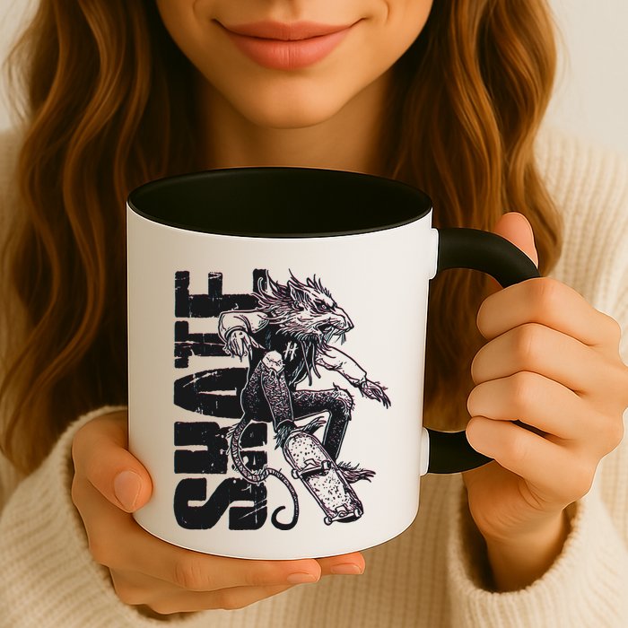 Cool Grunge Distressed Skateboarding Rat Mouse Mug