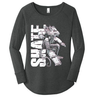 Cool Grunge Distressed Skateboarding Rat Mouse Women's Perfect Tri Tunic Long Sleeve Shirt