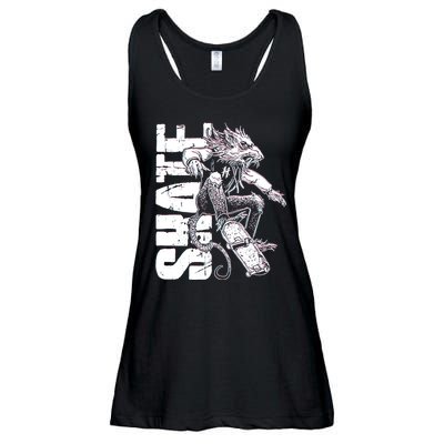 Cool Grunge Distressed Skateboarding Rat Mouse Ladies Essential Flowy Tank