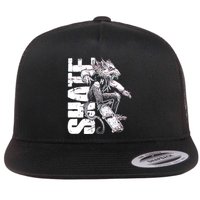 Cool Grunge Distressed Skateboarding Rat Mouse Flatbill Hat