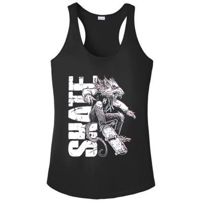 Cool Grunge Distressed Skateboarding Rat Mouse Ladies PosiCharge Competitor Racerback Tank