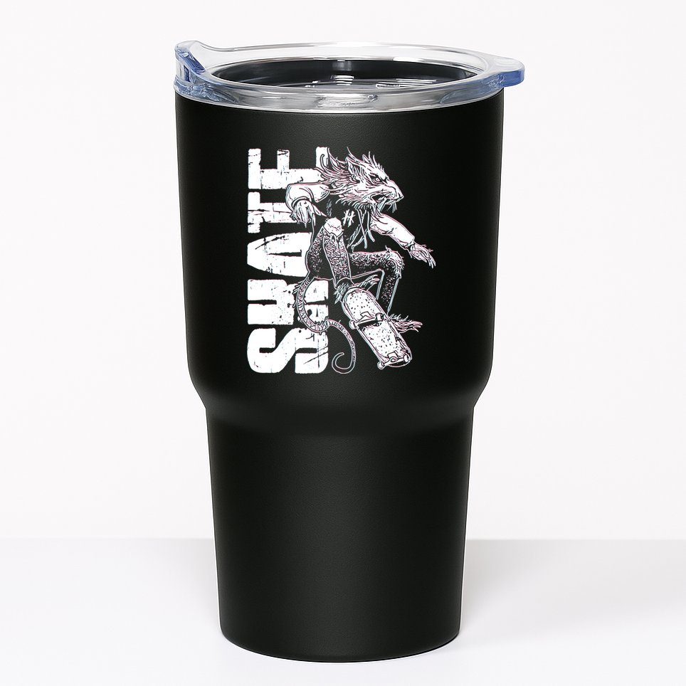 Cool Grunge Distressed Skateboarding Rat Mouse Tumbler