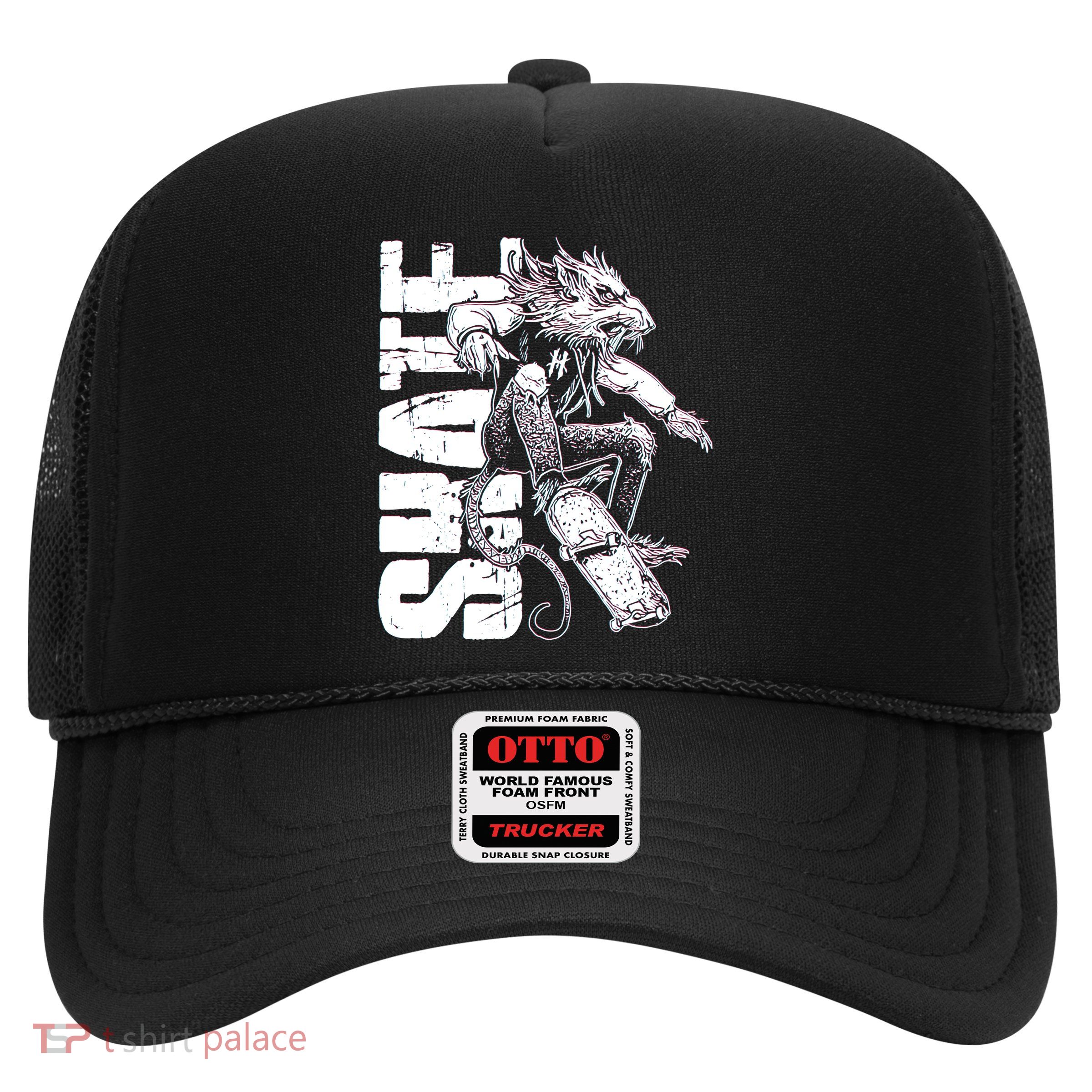 Cool Grunge Distressed Skateboarding Rat Mouse Trucker Hat