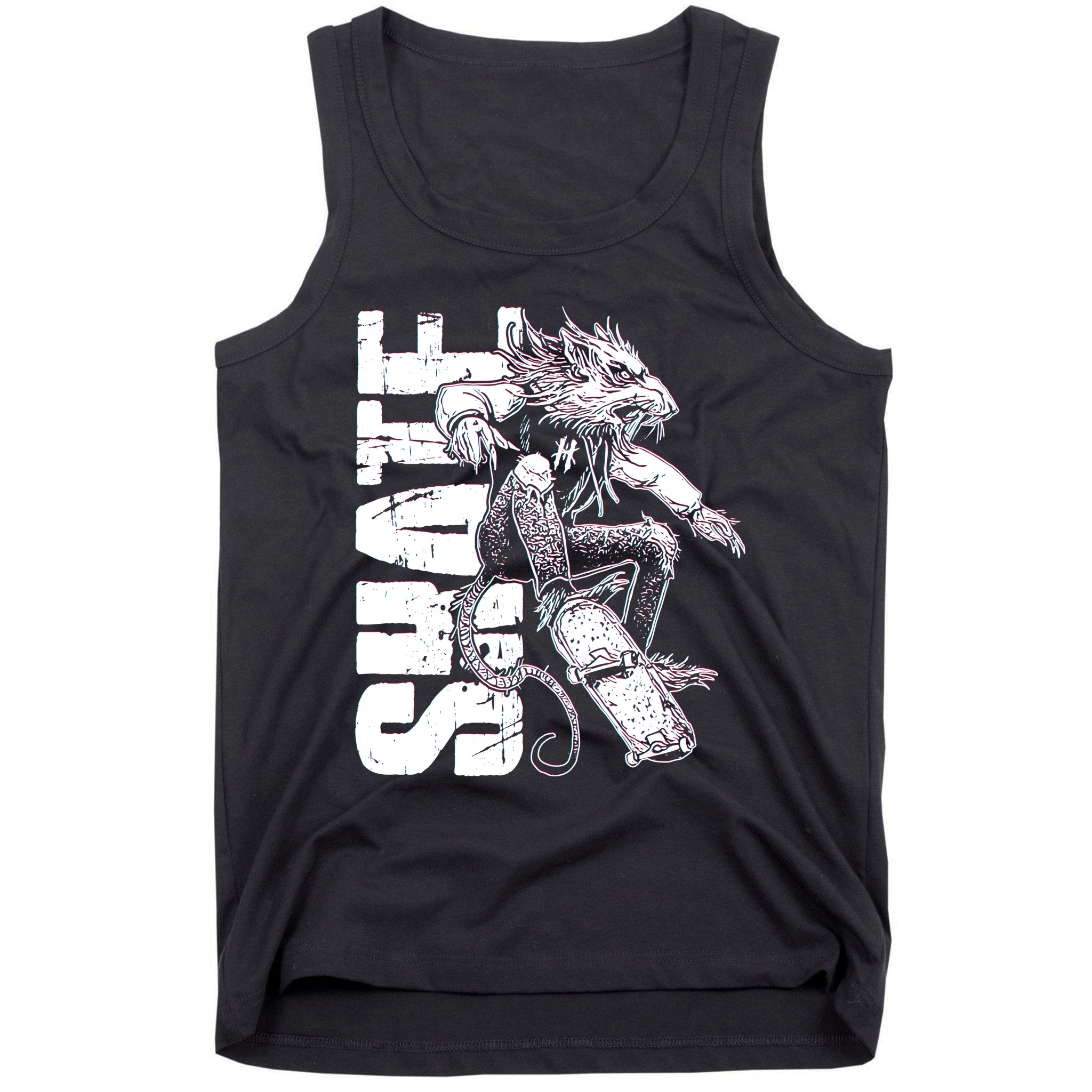 Cool Grunge Distressed Skateboarding Rat Mouse Tank Top