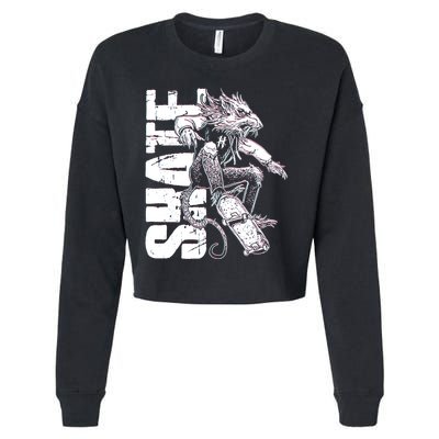 Cool Grunge Distressed Skateboarding Rat Mouse Cropped Pullover Crew