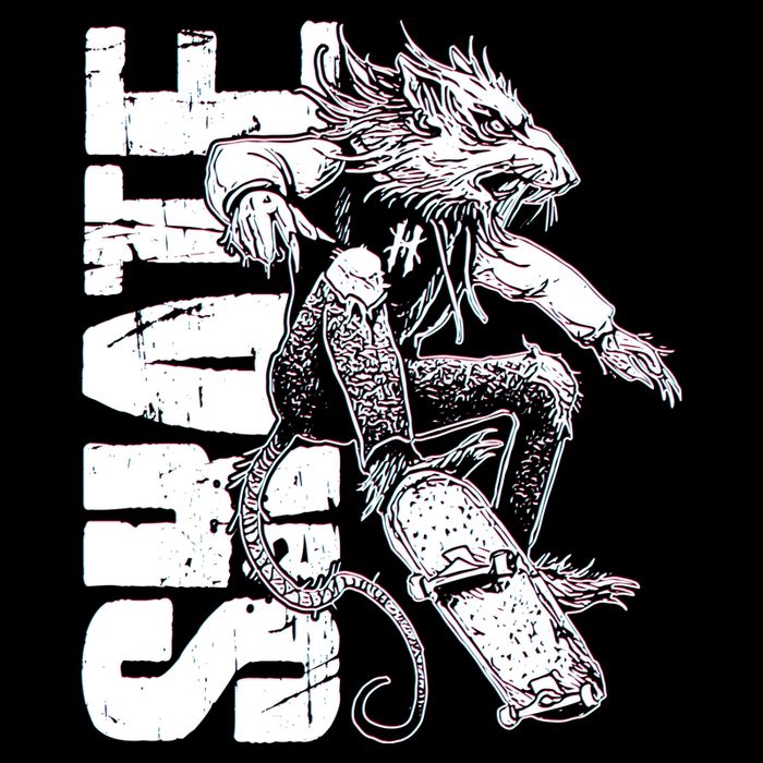 Cool Grunge Distressed Skateboarding Rat Mouse Kids T-Shirt