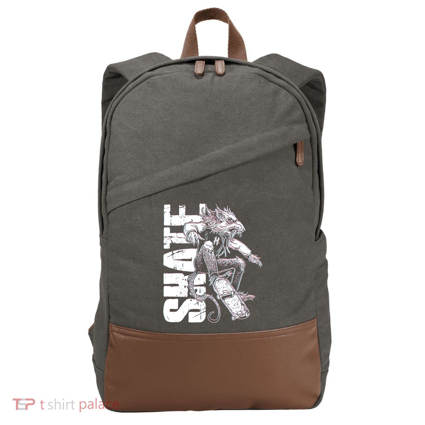 Cool Grunge Distressed Skateboarding Rat Mouse Cotton Canvas Backpack