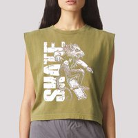 Cool Grunge Distressed Skateboarding Rat Mouse Garment-Dyed Women's Muscle Tee