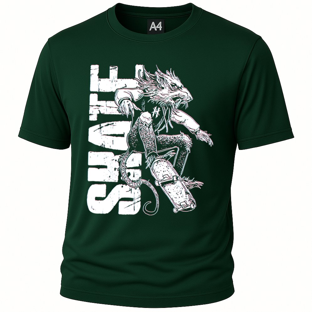 Cool Grunge Distressed Skateboarding Rat Mouse Performance Shirt